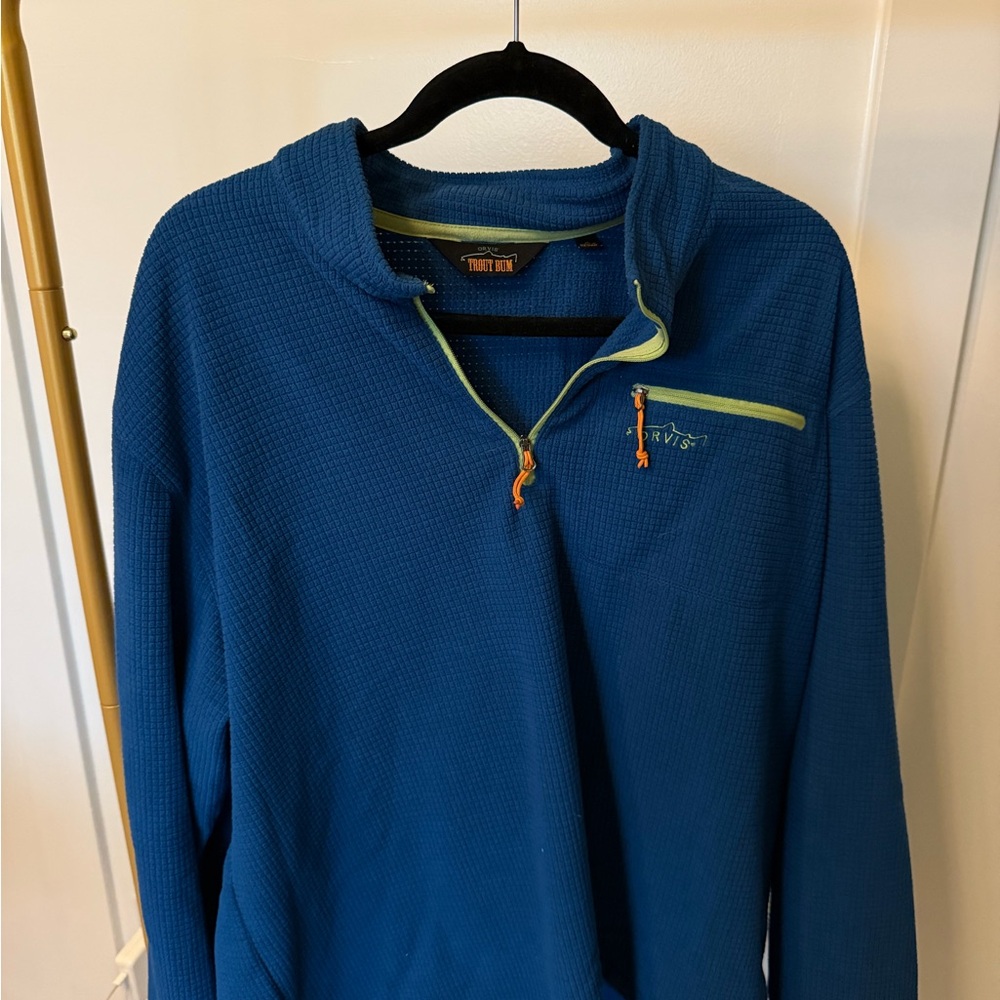 Orvis Trout Run Blue Quarter-Zip Pullover